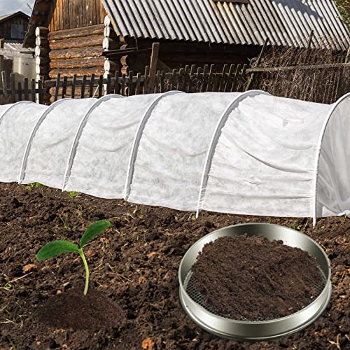 Windyun 2 Pcs Stainless Steel Soil Sieve Compost Sifter Screen With 2 Interchangeable Mesh Filter Sizes (6/10 Mm) Dirt Sifter For Rocks Sand Sifter Bonsai Gardening Tool Garden Seeding Cultivation #TOP5