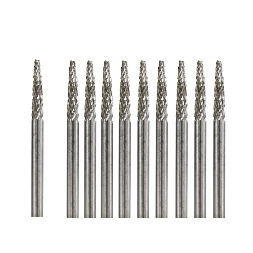 10 stücke Wolframkarbid Rotary File Set 3x3mm einzelner Schnitt Doppelschnitt Rotary Burr Set für Rotary Zubehör Set-10 stücke l doppelt schnitt