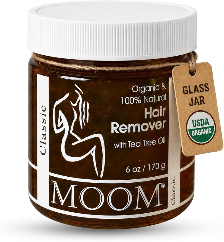 Cera de açúcar orgânica MOOM para depilação corporal, facial e biquíni, pote com aproximadamente 170 g