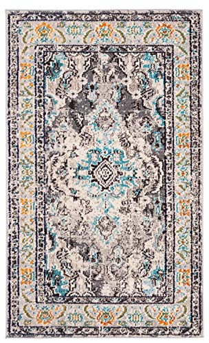 image for SAFAVIEH Monaco Collection MNC243G Boho Chic Medallion Distressed Non-
