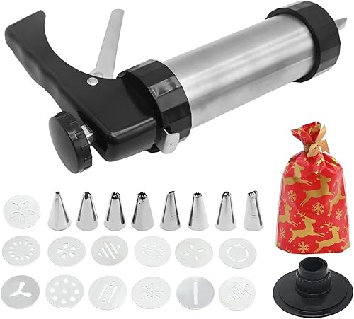 Miniatura 7 de Kit de pistola de prensa de galletas para hornear galletas con 8 boquillas de glaseado, 13 discos de galletas y bolsa de galletas, juego de