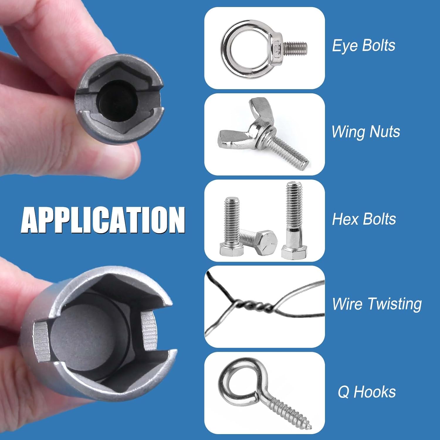 2 Pack Power Wing Nut Driver Set (2 Size 12mm,19mm) Wing Nut Drill Bit Socket Wrench Tool Set with 1/4 Quick Connect Hex Shank
