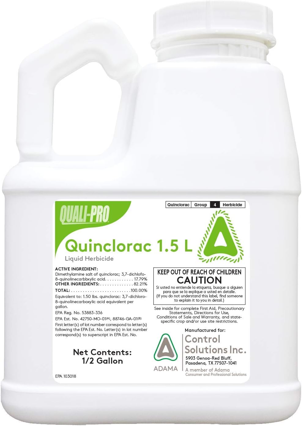 Quinclorac 1.5 L -(1/2 gal.) Compare to Drive XLR8- Kills Crabgrass