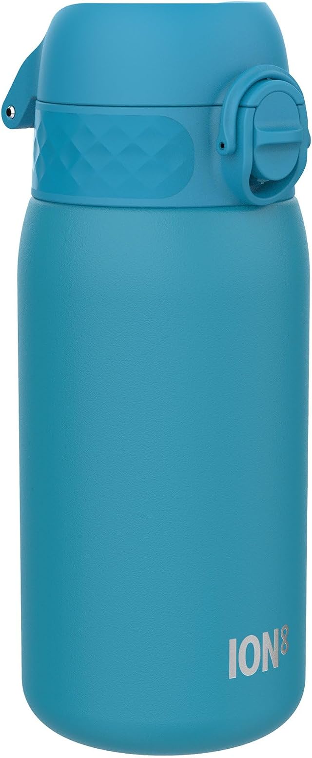 ION8 Botella Termica de Agua Acero Inoxidable para Niños, 320ml / 11oz, a Prueba de Fugas, Fácil de Abrir, Cerradura Segura, Aptas para Lavavajillas, Asa de Transporte, Fácil de Limpiar
