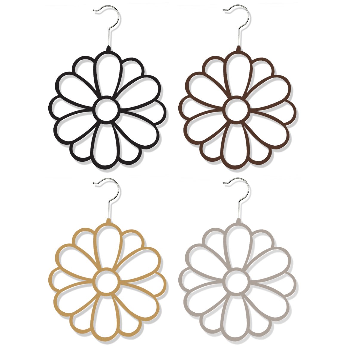 Buy Home Basics FH40337 2Pk Flower Scarf Hanger (black), Online at Low