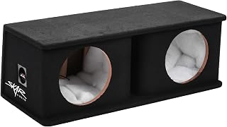 Skar Audio SK2X10V Dual 10-Inch Ported Subwoofer Enclosure - Universal Fit Kerf Port for Deep Bass