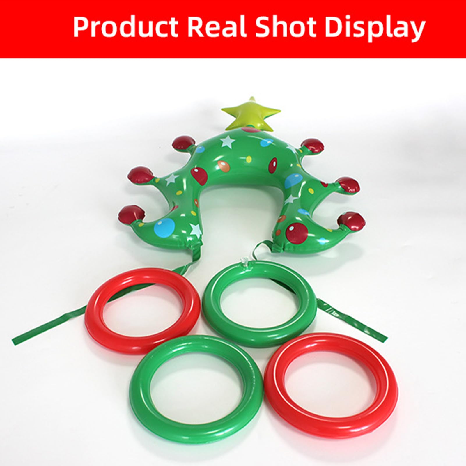 Jeu De Lancer D'anneaux De Noël Gonflable | Jeu de Chapeaux pour Arbre Festif