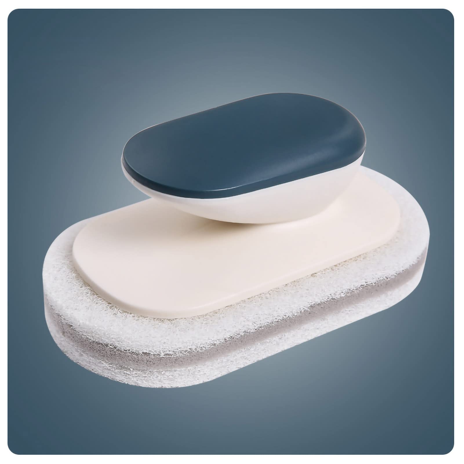 Handle Bath Tub Scrubber, Non Scratch Bathroom Scouring Pad, Bathtub Scrubber Soap Scum Remover for Shower Tile Grout Sink Pool, Cleaning Sponge Scrub (Blue)