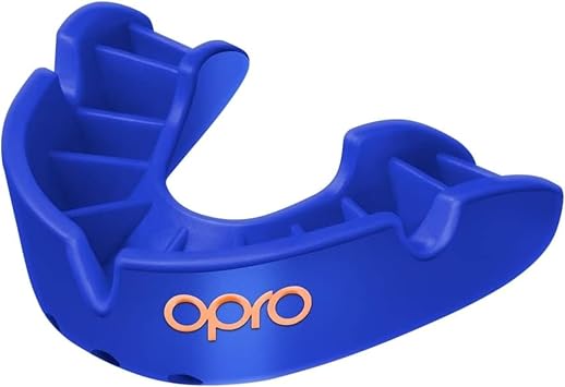 OPRO Bronze Level Youth Moldable Mouth Guard, Essential Fit, Blue
