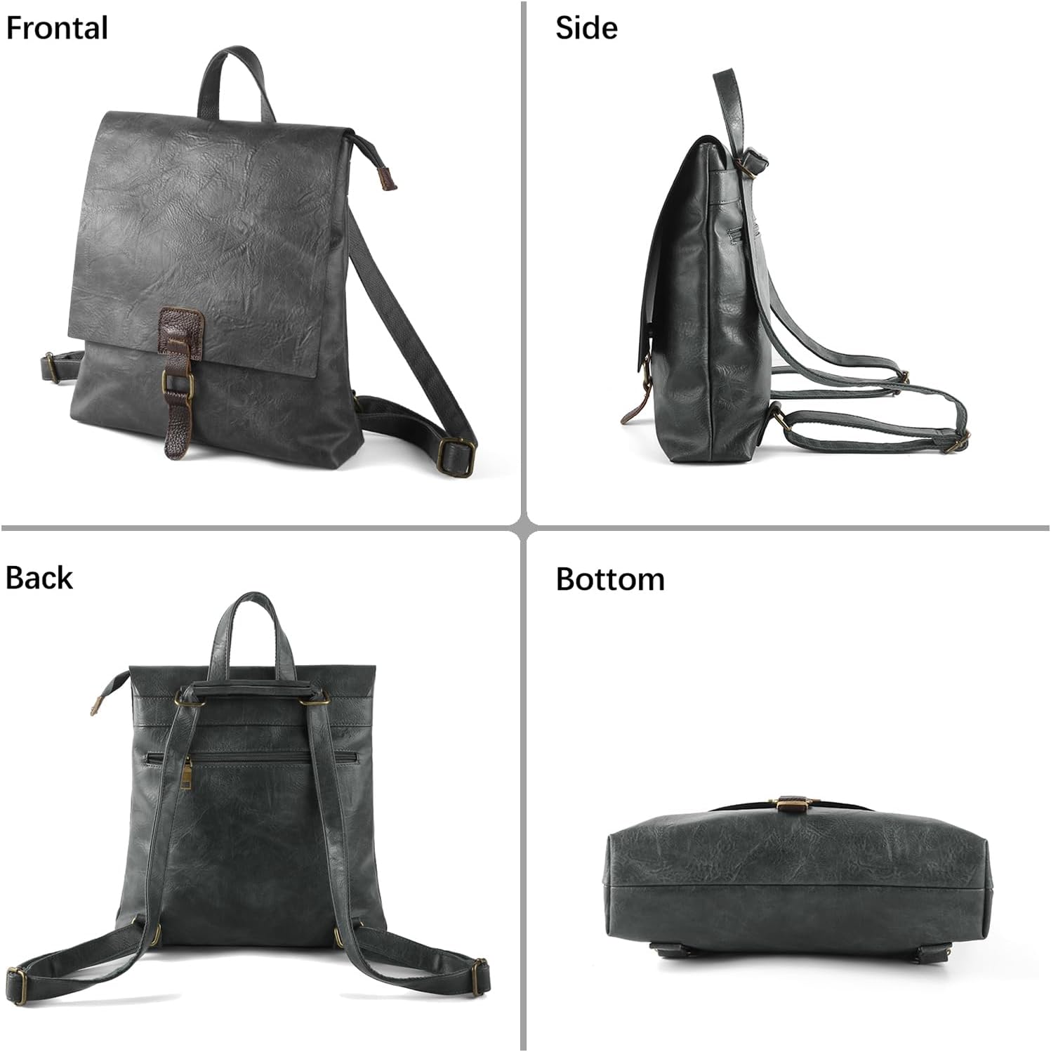 Women's Fashion Backpack Purse Multipurpose Design Convertible Satchel Handbags Shoulder Bag Travel bag (Grey)