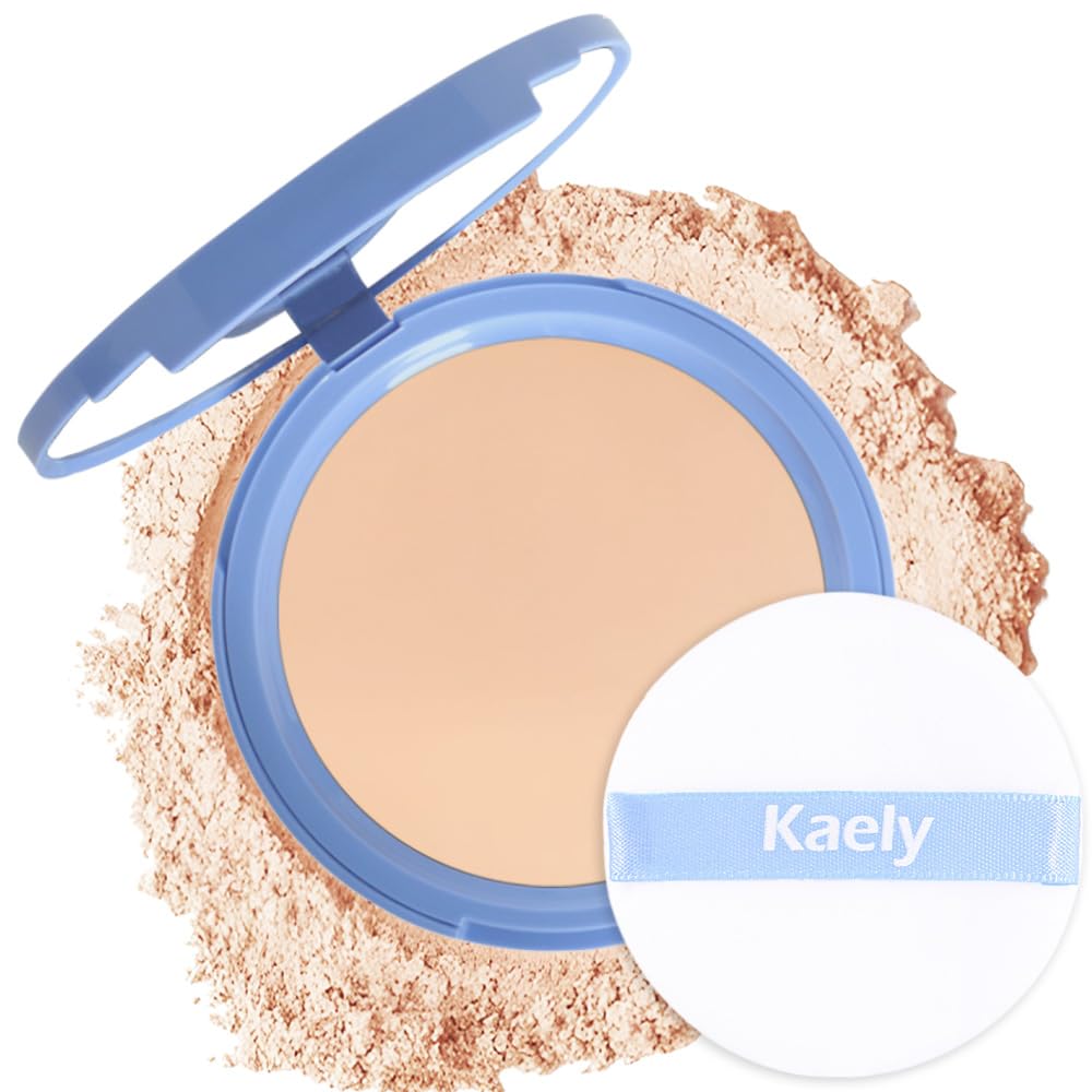 Kaely Pressed Face Powder Compact with Mirror and Puff, Makeup Setting Powder for Women Oily Skin, Oil Control Matte Powder Waterproof, 120 Vanilla 120 Vanilla 1 Count (Pack of 1)