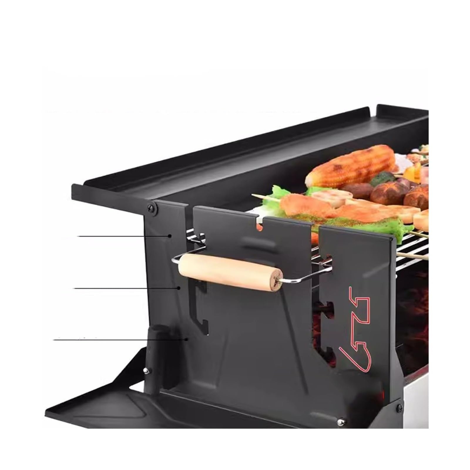 Grill BBQ Zagęszczony stojak na grilla do użytku domowego. Piec świeżym powietrzu. Składany przenośny piec grillowania