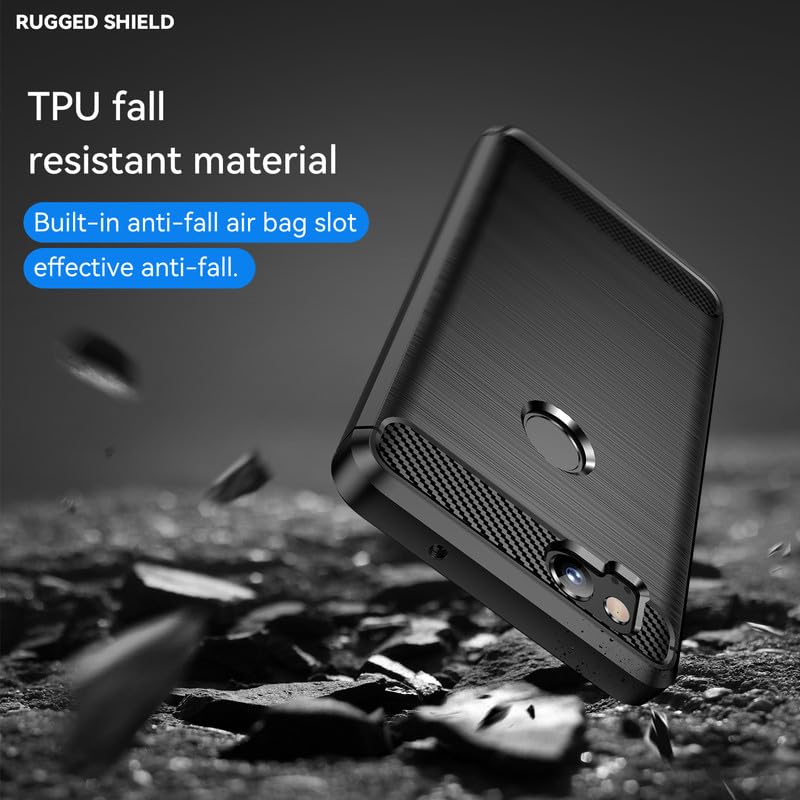 Image of Hybrid Carbon Fiber Back Case for Google Pixel 2 (Black)