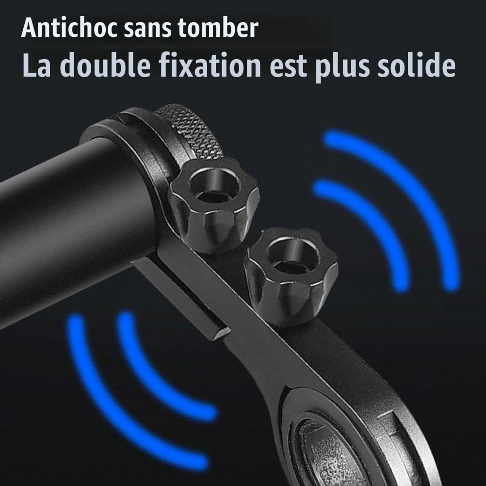 Extension de Guidon de Vélo Rechargeable en Alliage d'Aluminium 20CM - Support Étanche Multifonctionnel avec Power Bank