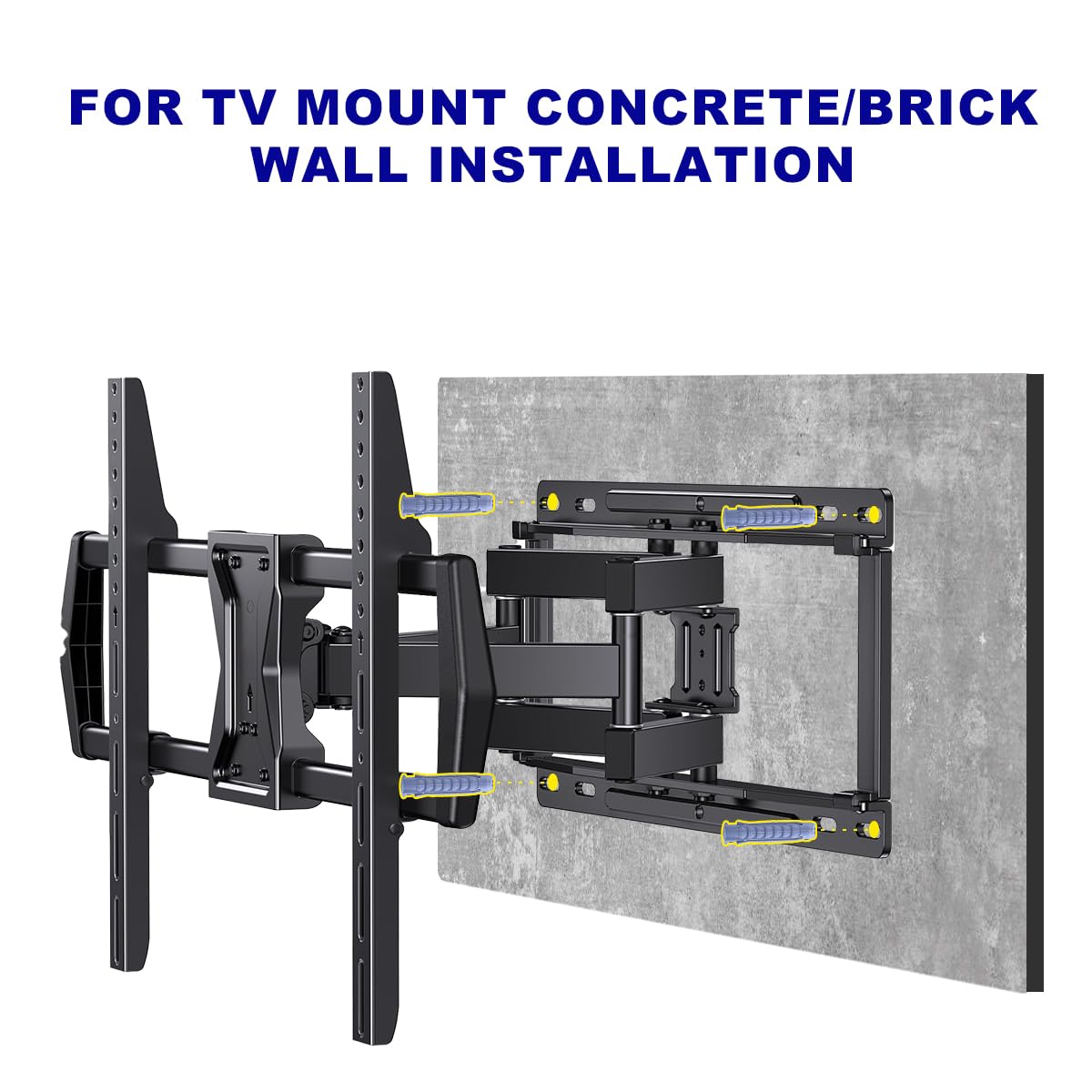 Concrete Wall Anchors for TV Mount Installation - Suitable for Concrete or Brick Walls - Durable Plastic Anchor Bolts 10x50mm Grey Drywall Anchors 8pcs