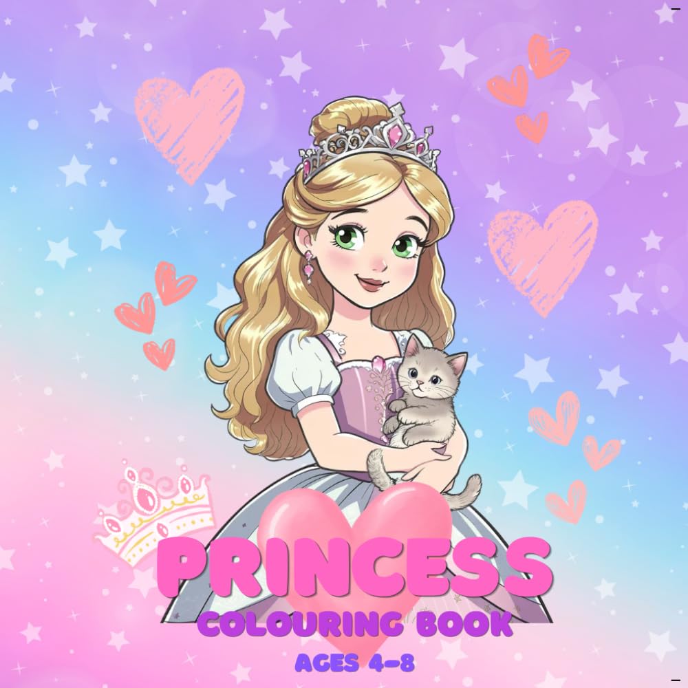 Princess Colouring Book for Kids Ages 4-8