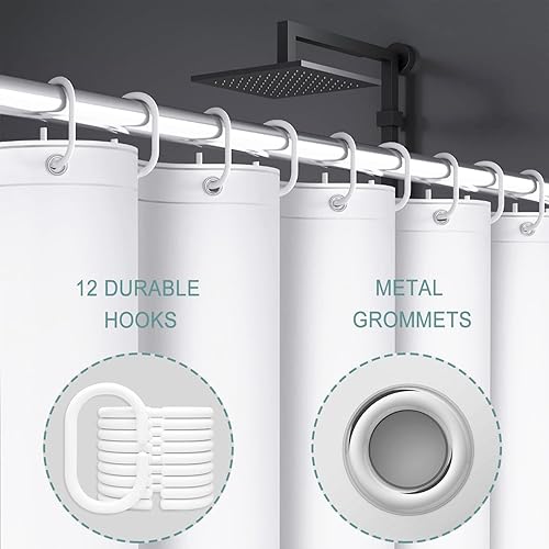 Miniatura 6 de Cortina de ducha de plantas verdes, 72 x 72 pulgadas, hermoso diseño de hojas, decoración de baño, juego de cortina de ducha de tela impermeable con