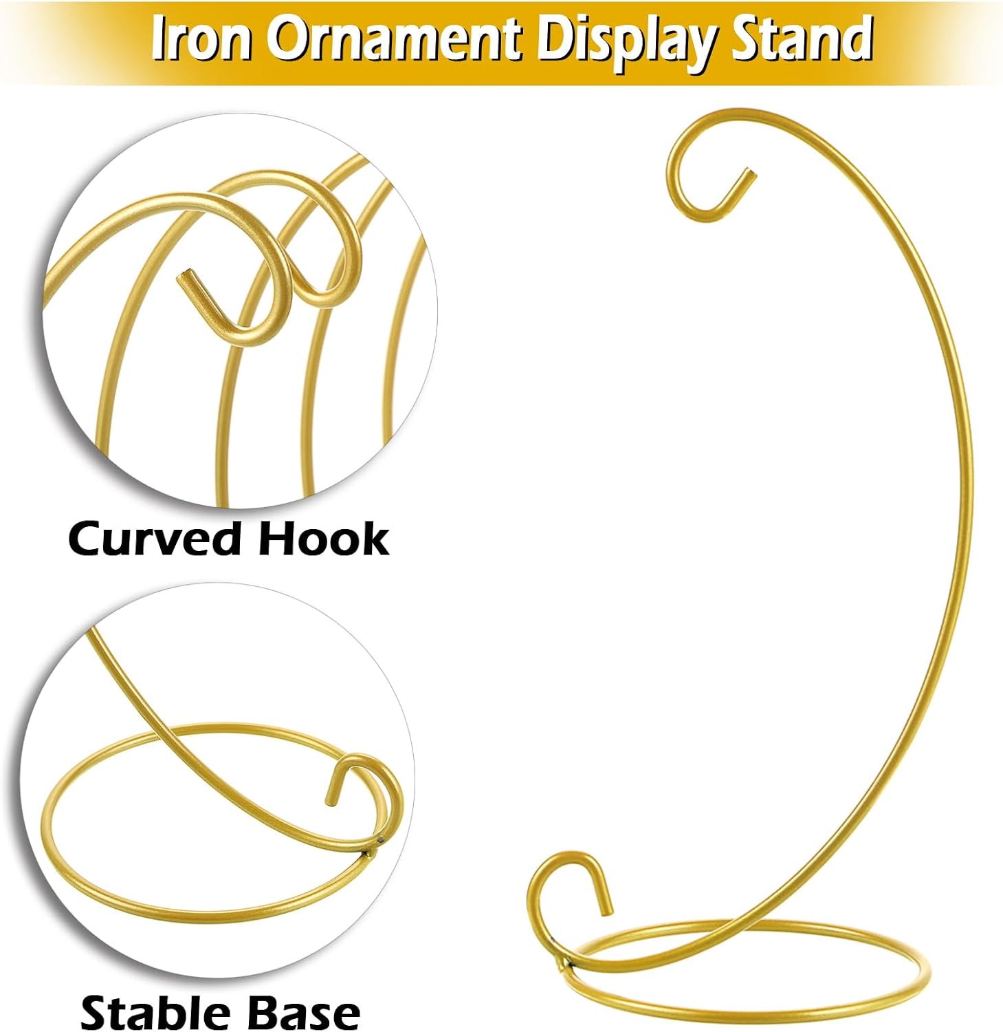 OwnMy 10PCS Gold Ornament Display Stand Holder Iron Ornament Hanger Stands