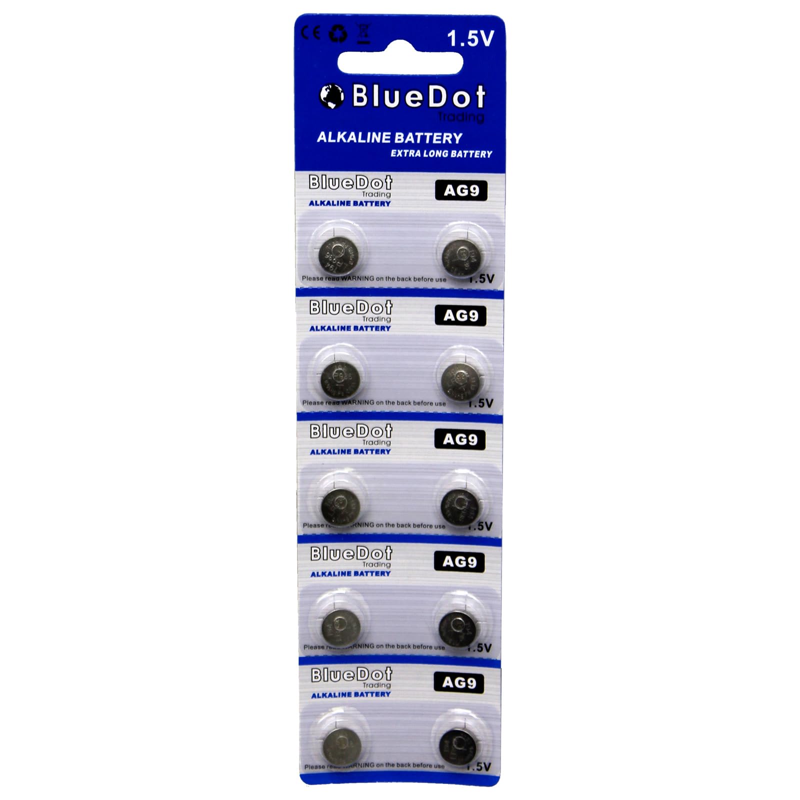 BlueDot Trading Batterie alcaline a bottone AG9, SR45, SG9, LR45, ideali per apparecchi acustici, orologi, calcolatrici, termometri e altro ancora, quantità 20 pezzi