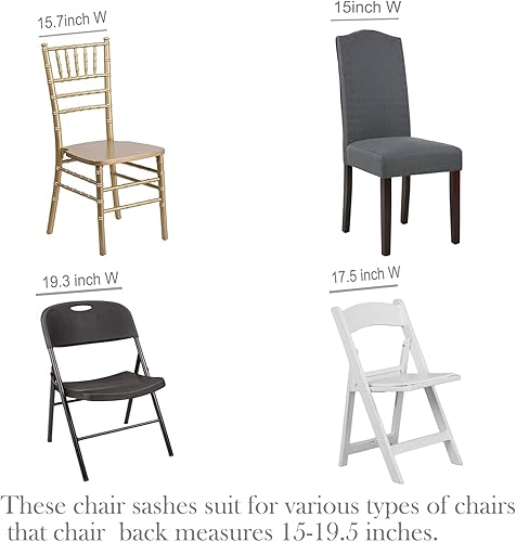 Miniatura 29 de Eternal Beauty Juego de 20 bandas de lentejuelas con lazo rojo para decoración de bodas, hoteles, fiestas