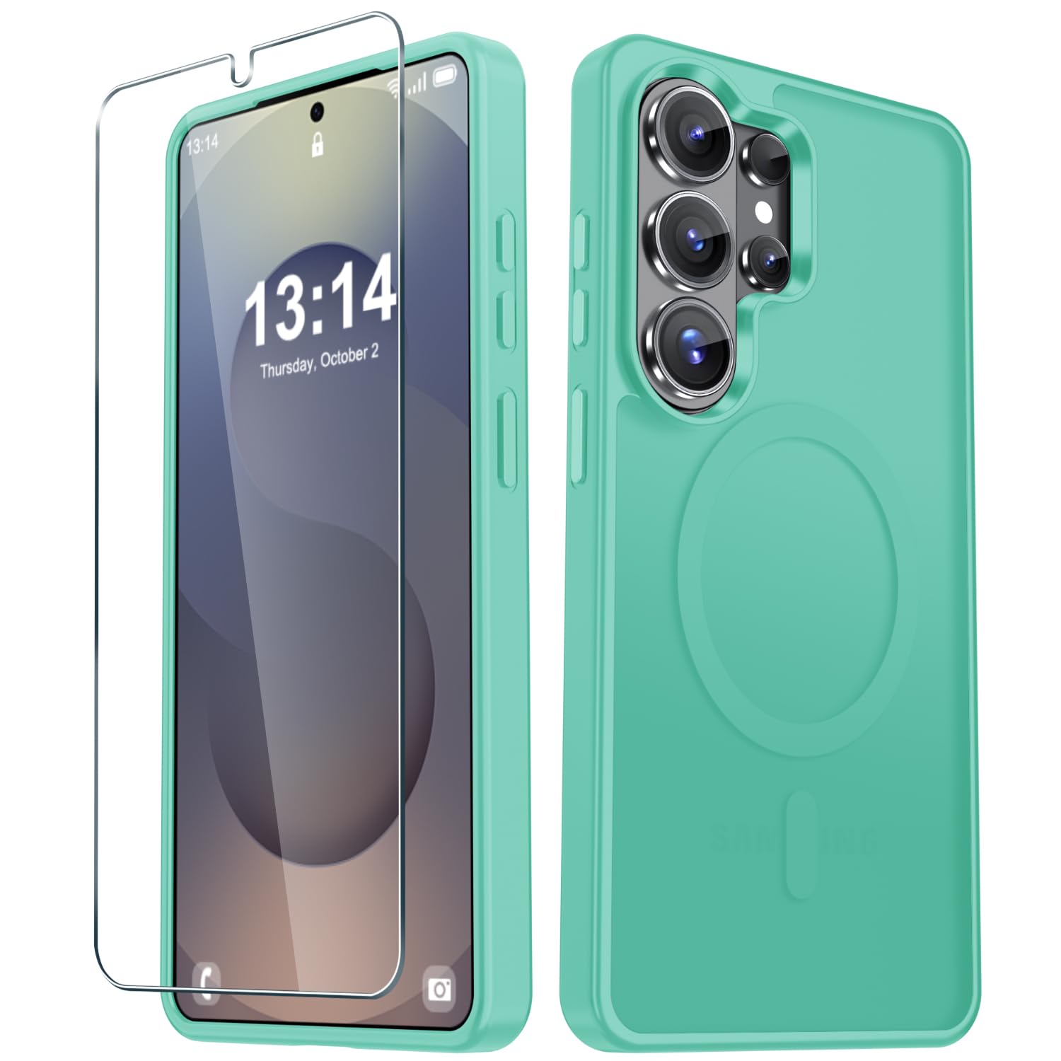 for Samsung Galaxy S26 Ultra Case, Matte Magnetic Phone Cover, Teal | Fit for MagSafe, Screen Protector included, Shockproof Military Grade Protection, Translucent Frosted Back