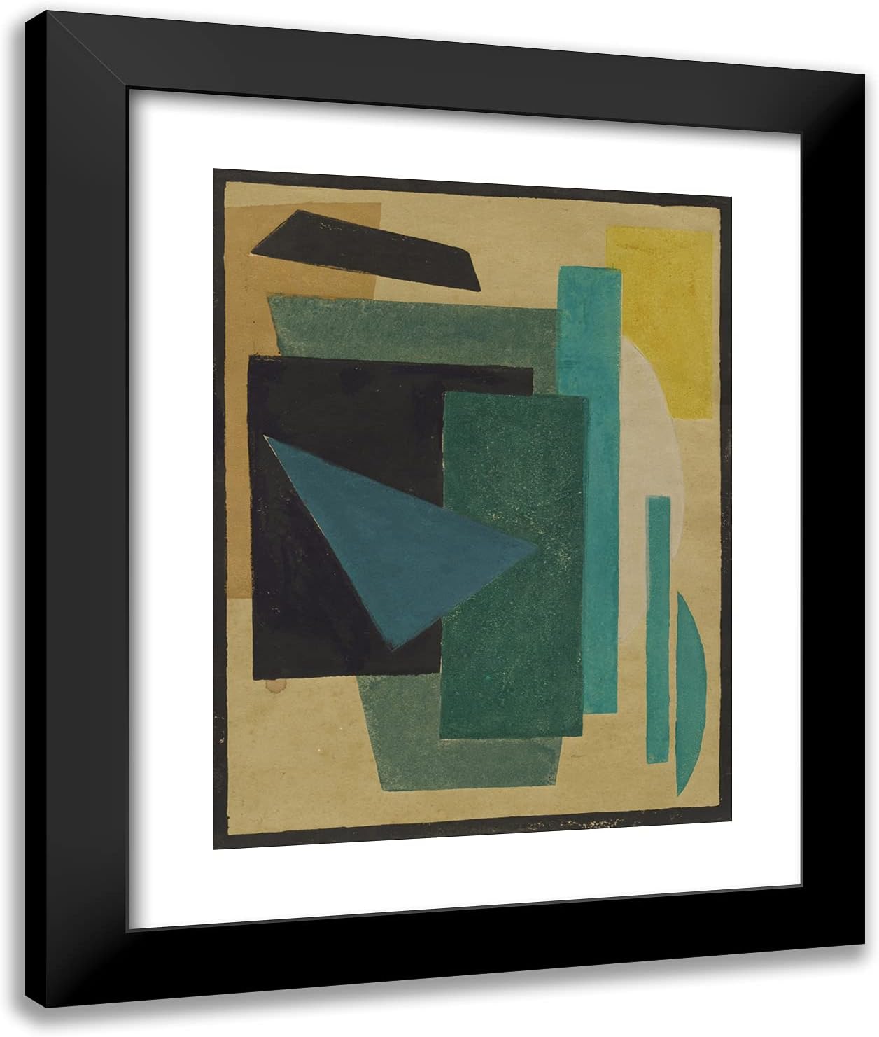 ArtDirect Popova, Lyubov 20x24 Black Ornate Framed Art Print with Double Matting Titled: Composition II