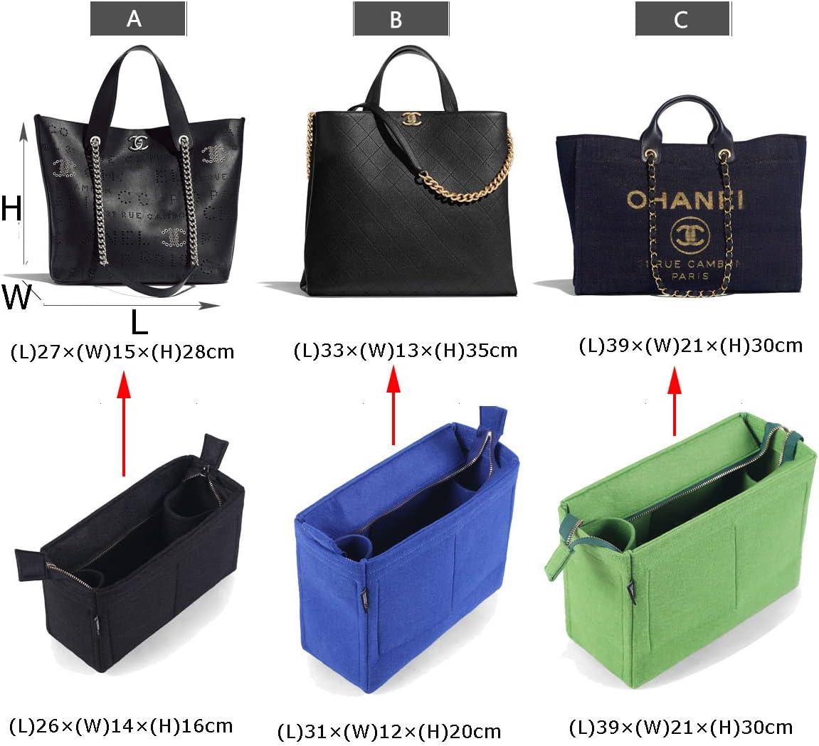 Lckaey Purse Organizer Insert for shopping Large bag insert Organizer2086Black-C