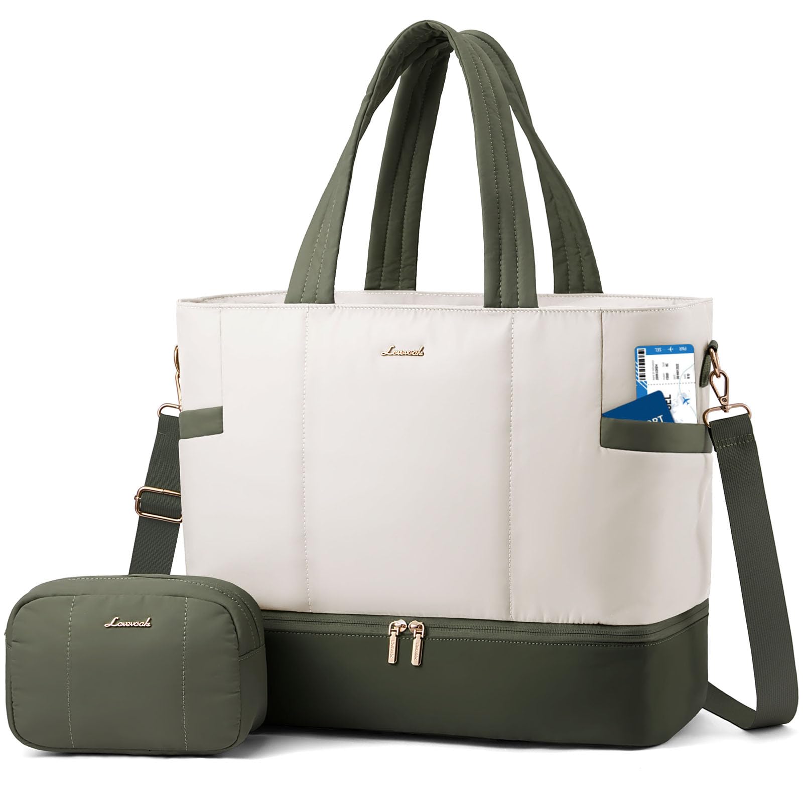 LOVEVOOK Travel Duffle Bag Puffer Weekender Bags for Women with Shoe Compartment Carry On Overnight Hospital Bag Gym