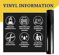 Vista 3 de UCEC Papel de vinilo extraíble negro, hojas de vinilo inteligentes de 13 x 12 pulgadas, color negro brillante, compatibles con Cricut Maker 3/Maker