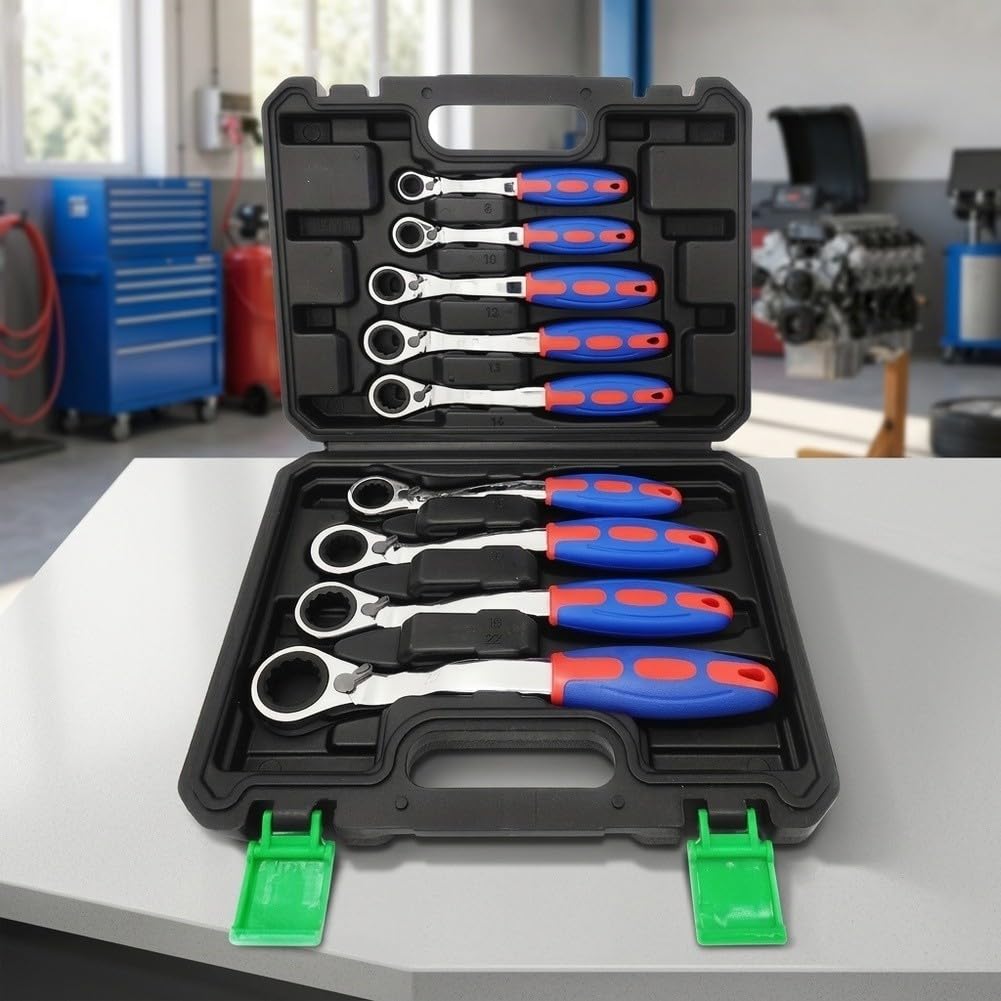 Set Chiavi a Cricchetto 9 72 Denti Acciaio Set Chiavi a Cricchetto
