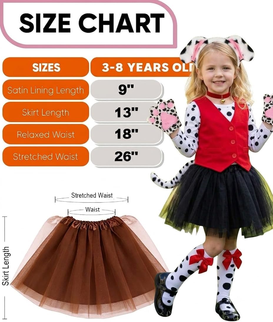 Kirei Sui Kids Animal Costume Dalmatians Nose Tutu Ear Headband Bowtie Tail 5pcs Set image 3
