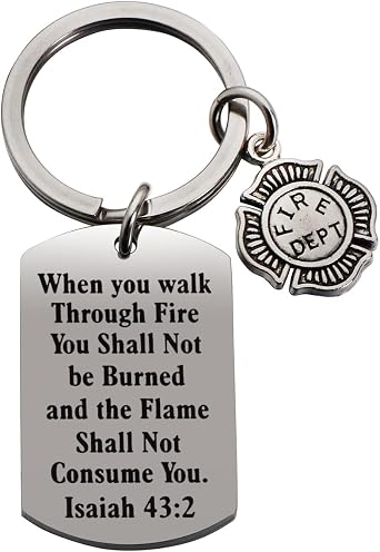 Fireman Keychain - Be Safe Prayer for Firemen - Graduation Gift