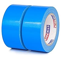 Vista 14 de 2 rollos de cinta adhesiva amarilla, resistente y resistente, cinta adhesiva de color industrial, 9 mil x 2 pulgadas x 25 yardas, flexible, sin