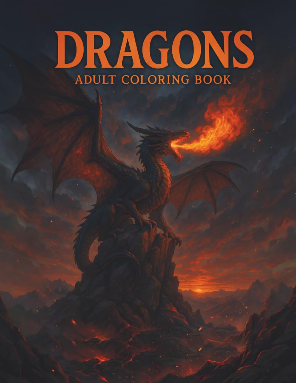Dragons Coloring Book for Adults: 50 Intricate Fantasy Dragon Designs, One Per Page