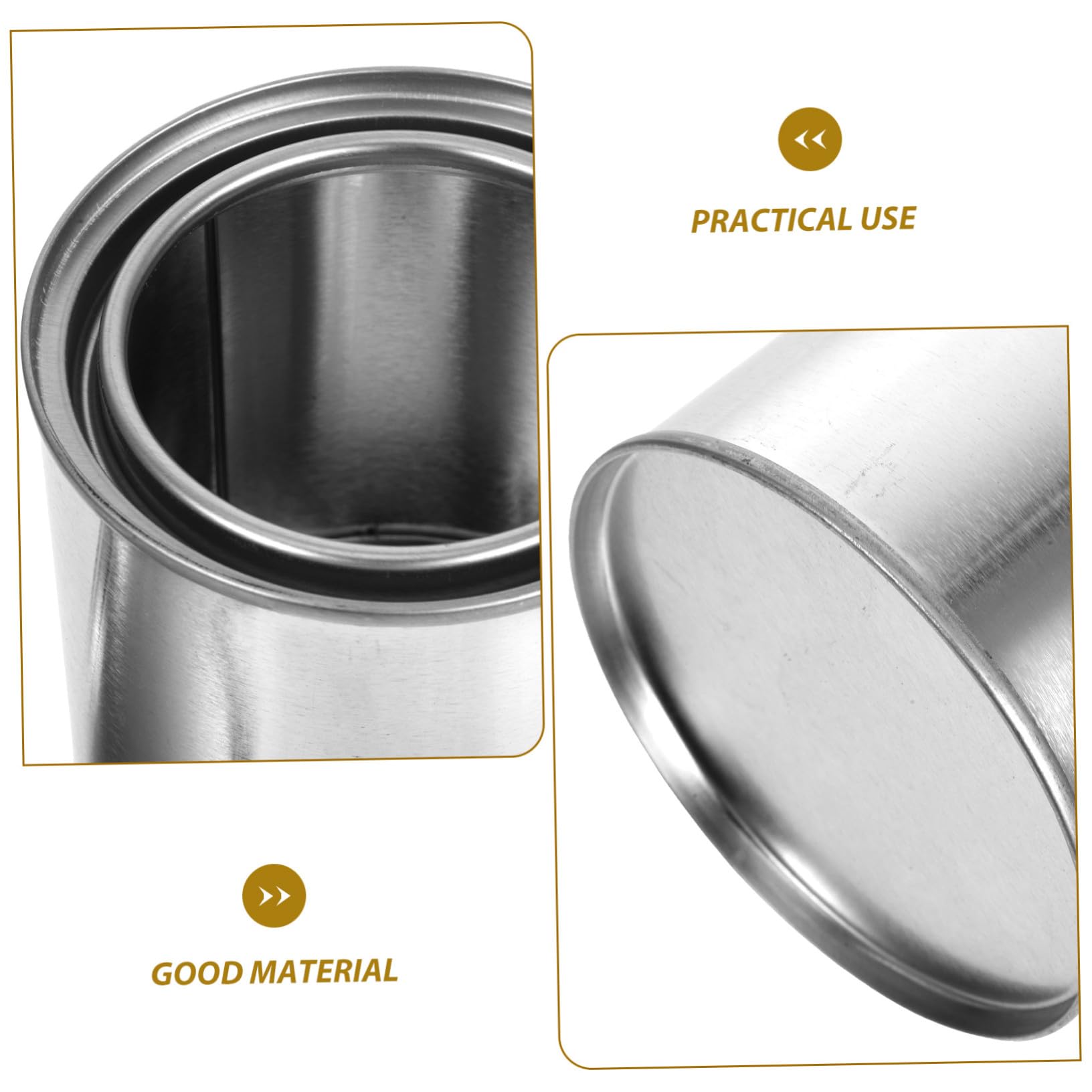 SEWACC Latas de Pintura de Metal Cuarto Tapa Cubos de Pintura Vacíos sin Revestimiento Manualidades y Almacenamiento de Restos