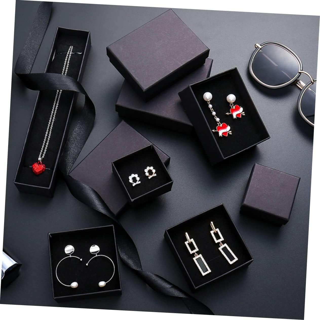 Xmas 25pcs Black Kraft Paper Jewelry Box for Rings and Necklaces image 4