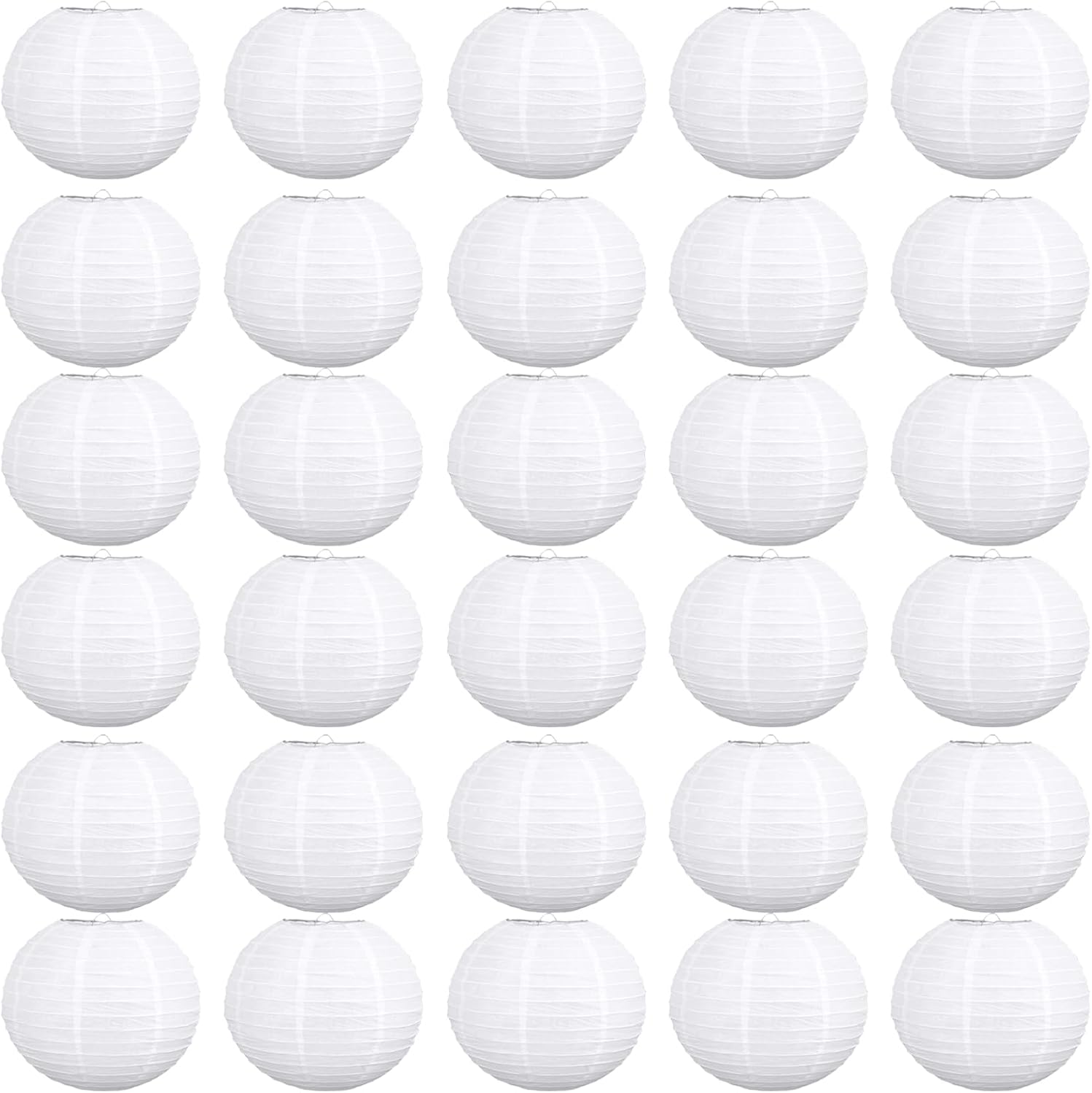 30 Pack 6 Inch White Paper Lanterns Bulk for Wedding Party Decorations DIY Versatile White Paper Lanterns Hanging Decor for Indoor Outdoor Party Supplies – Bulk Set