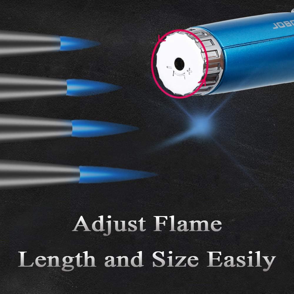 Zoocura Torch Lighter, Refillable Butane Lighters Jet Flame Portable Adjustable Lighters for Grill BBQ Camping (Butane Gas Not Included)