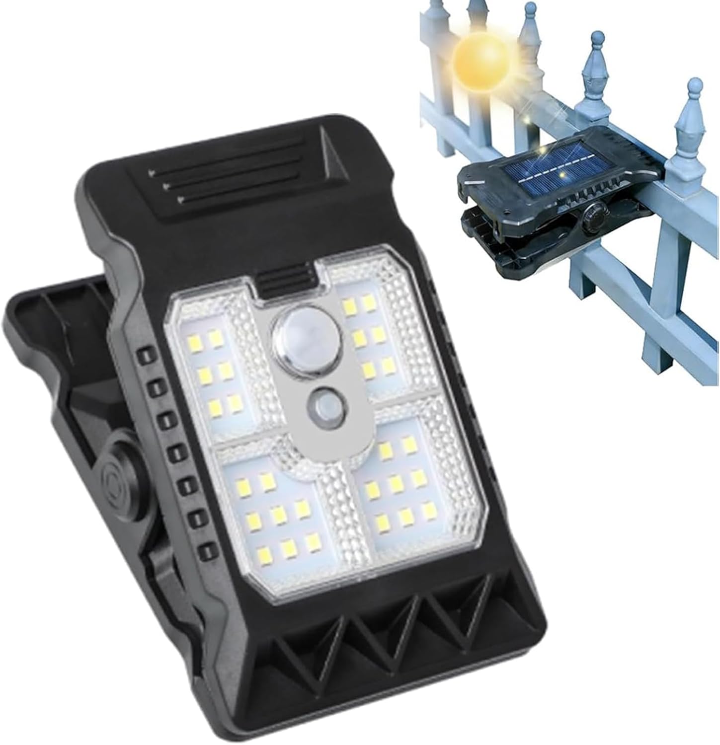 2026 New Solar Clip Light with Motion Sensor, Clip on Solar Lights Outdoor Waterproof, Portable Outdoor LED Light for Camping, Adjustable Clip on LED Light for Garden、Camping、Yard (1PCS)