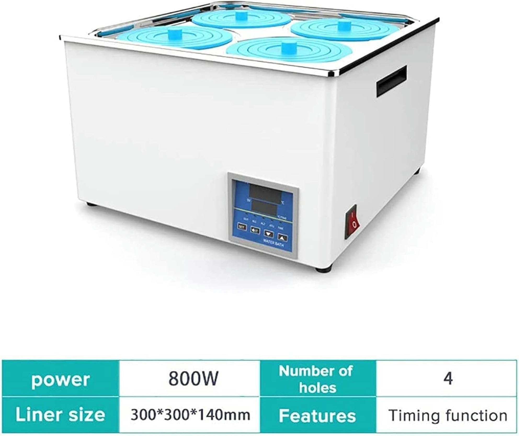 Baño María termostático Digital de Laboratorio, 10 l Baño María termostático eléctrico con 4 Aberturas y Tapas Protectoras para experimentos de Laboratorio