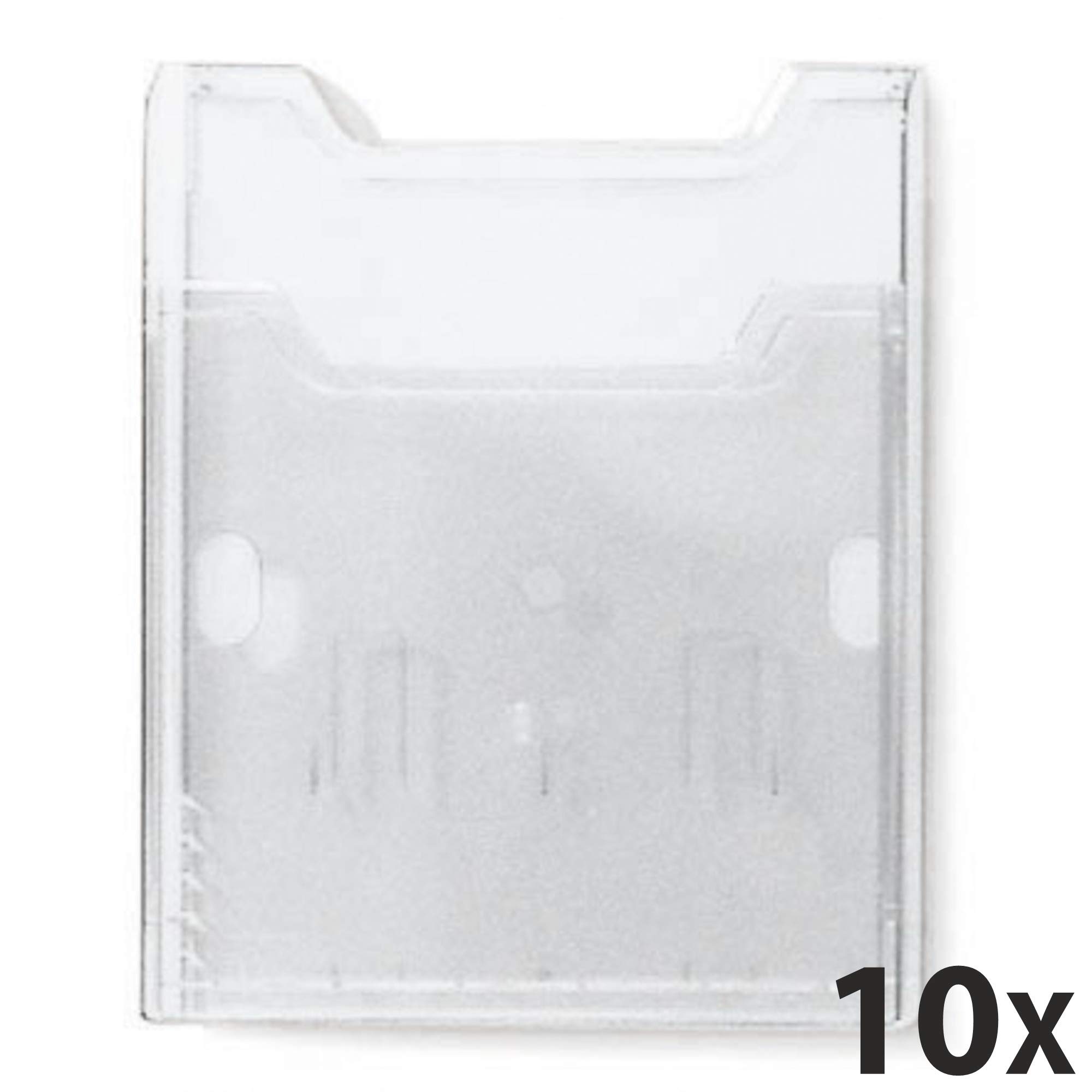Exacompta 65158D 10er Pack Kunstoff-Wandprospekthalter Exacryl DIN A4 hoch 1 Fach fertig aufgebaut ohne Befestigungselemente 26mm tief transparent