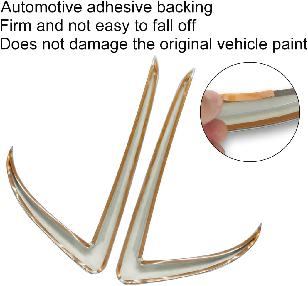 FASTCHE Front Fog Light Trim Cover for Tesla Model 3 Eyebrow Spoiler Accessories Fog Lamp Frame Blade Trim Compatible with 2017 2018 2019 2020 2021 2022 2023 Model 3 (Glossy Black)