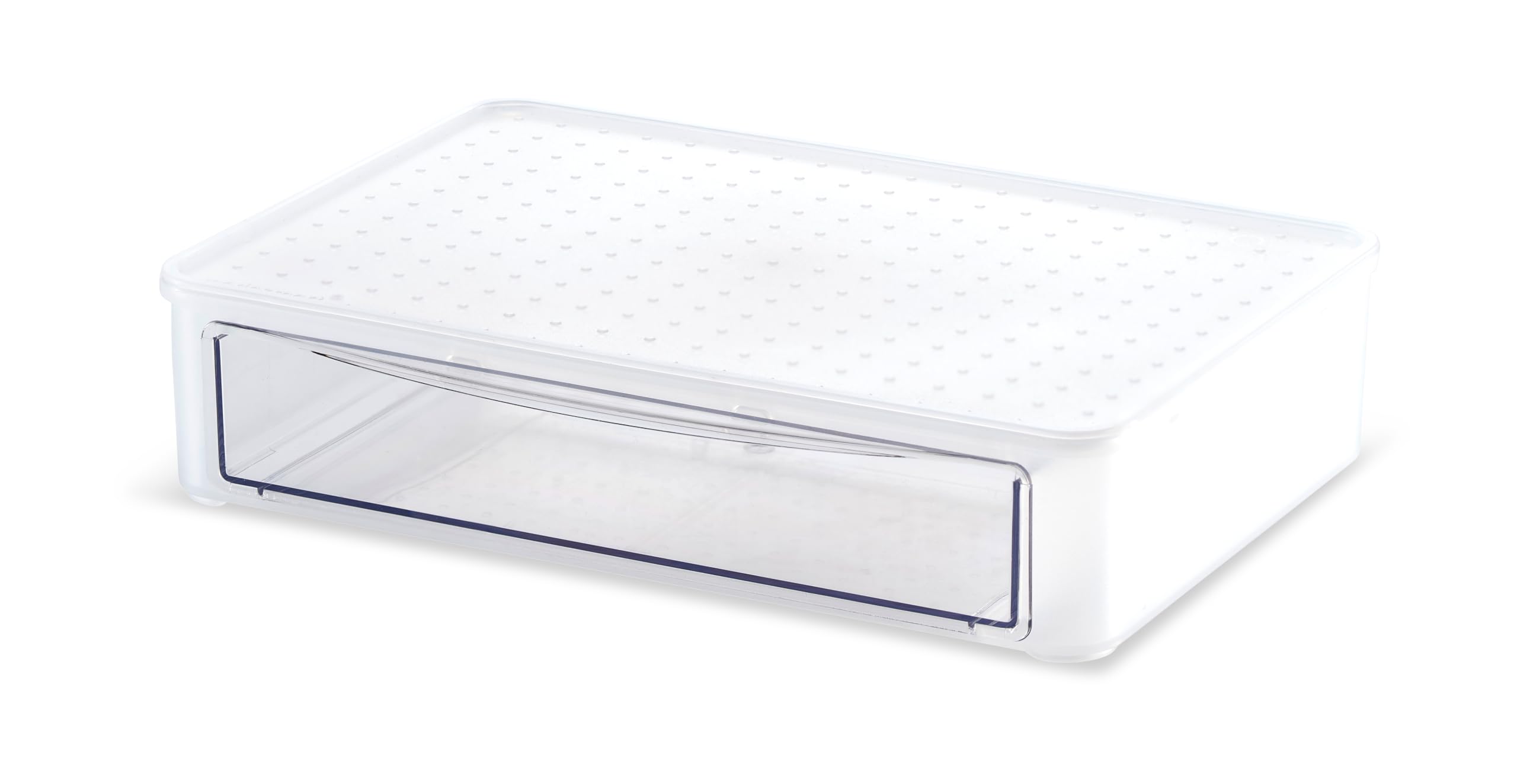 Madesmart Plastic Stacking Pull-Out Drawer for Bathroom Storage, Stackable Bathroom Organizer Drawer with Clear Front, Frost - Image 3