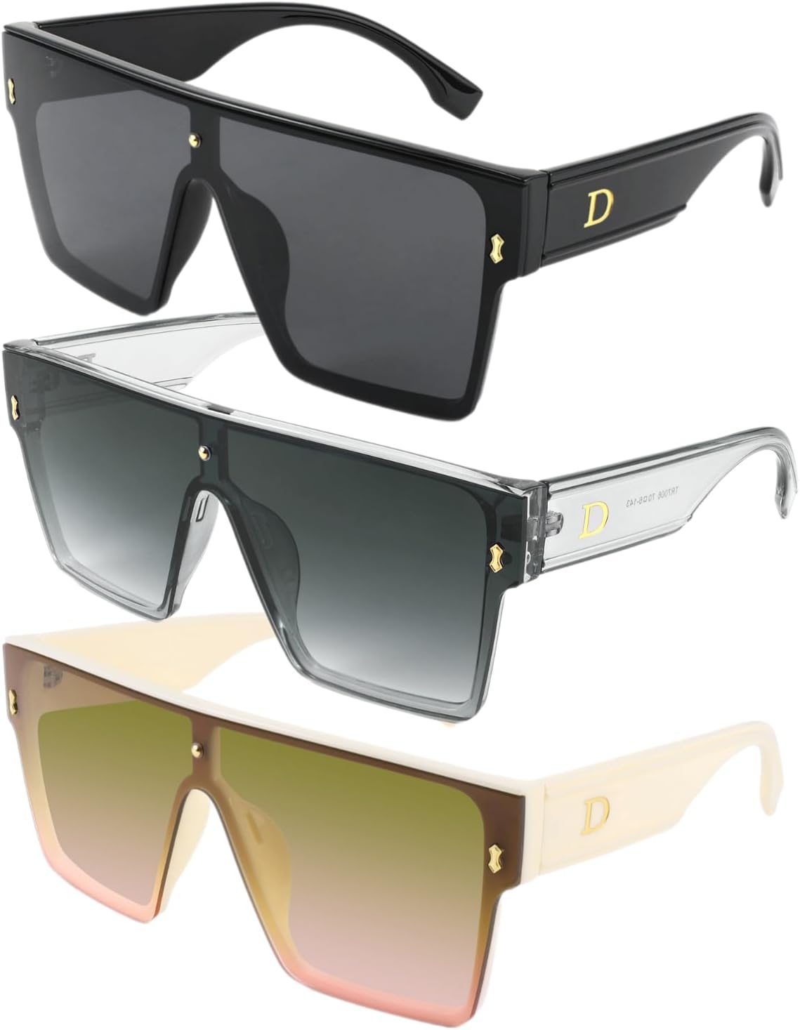 Karsaer Chic Oversized Square Women Men One Piece Sunglasses Fashion Flat Top Large Unisex Sunglasses Women Men K7110