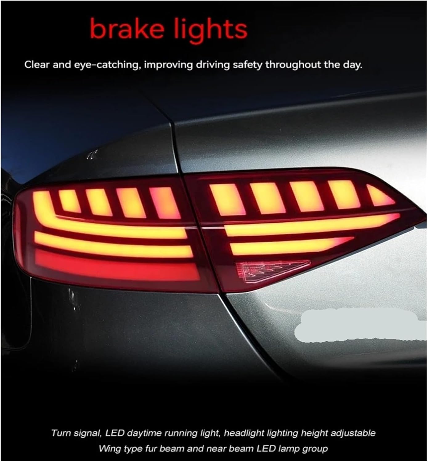 Car Lights Taillights Compatible for Audi A4 2009-2012 A4L Dynamic Turn Signal Light(Smoke)
