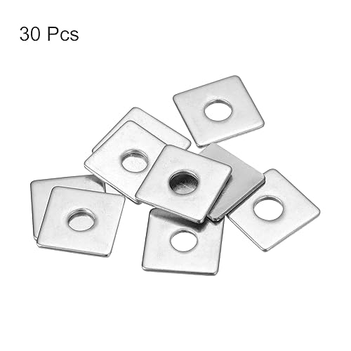 Miniatura 23 de uxcell Arandela cuadrada, 20 piezas M5x20x20x1.0.197 in 304 arandelas de placa cuadrada de acero inoxidable 304 Junta espaciadora de almohadilla