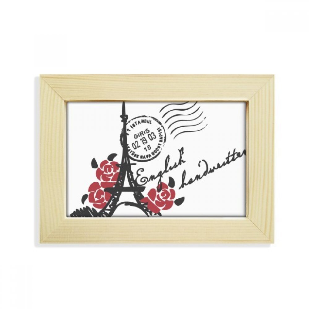 Portafotos de escritorio París de madera contra decoración aburrida 5x7