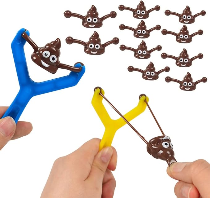 5PCS Funny Sticky Poo Smiley Poop Slingshot Toy, Smiling Emoji Poop