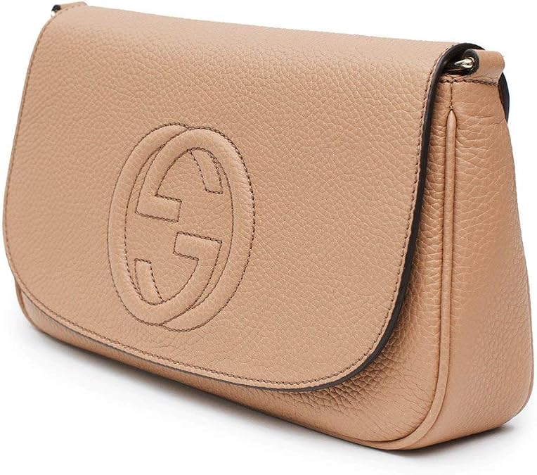 Gucci Soho Camelia Rose Beige Light Tan Leather shoulder bag New | Tan canvas lining Interior zip pocket Interior slip pocket Dustbag Controllato cards included