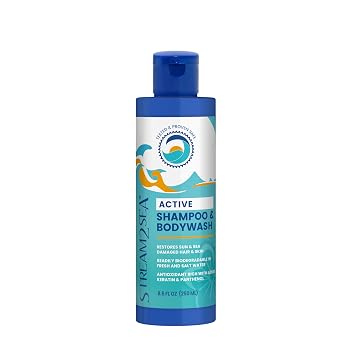 STREAM 2 SEA Shampoo & Conditioner 3-in-1 for Swim, Reef Safe Biodegradable | All Natural Organic Body Wash Lake Safe Soap, Swimmers Shampoo for Men, Women & Kids, 8.5 Fl oz